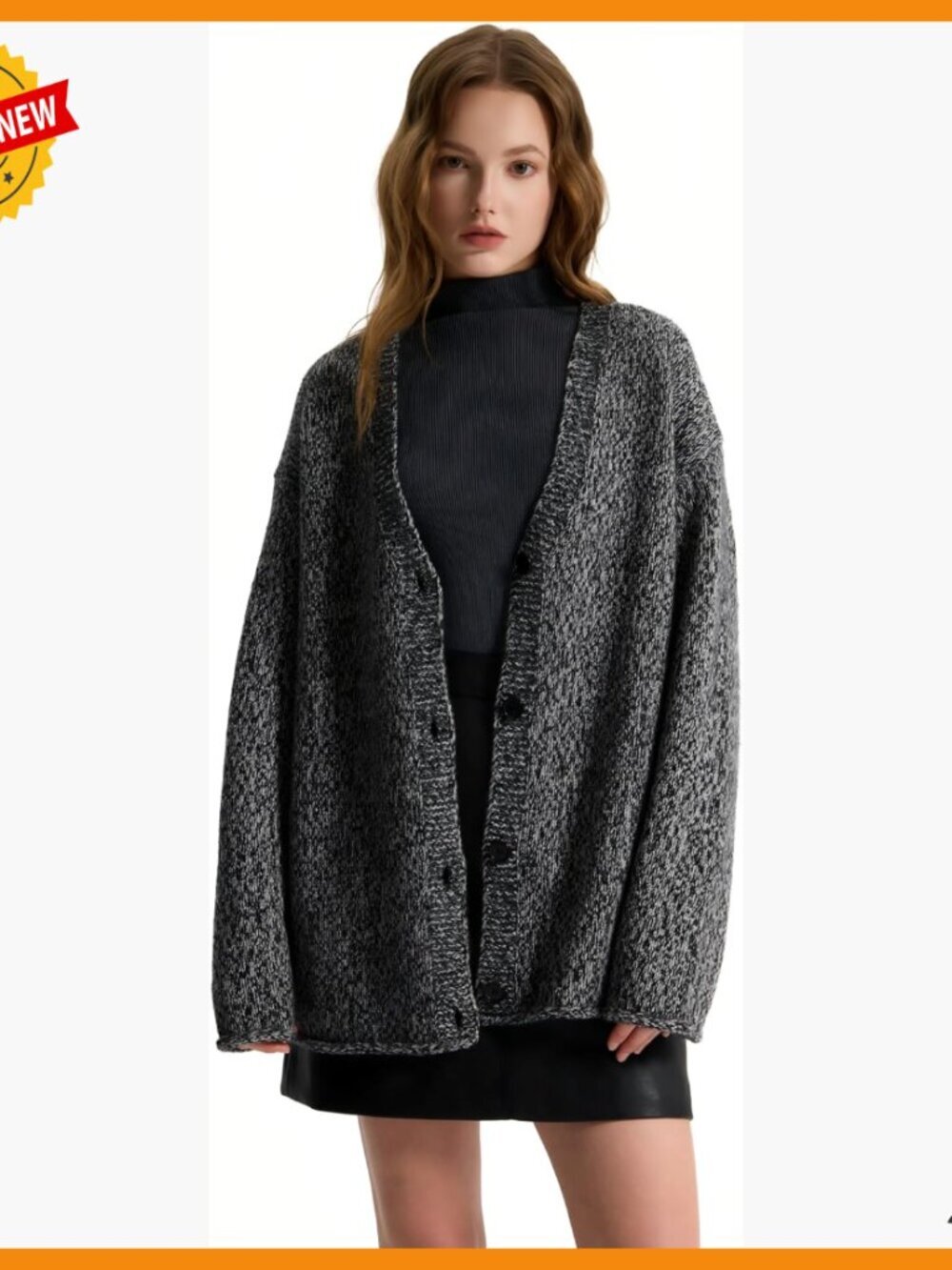 Oversized Cashmere Cardigan Maxi Coat Thickened Warm Long Sleeve V-Neck